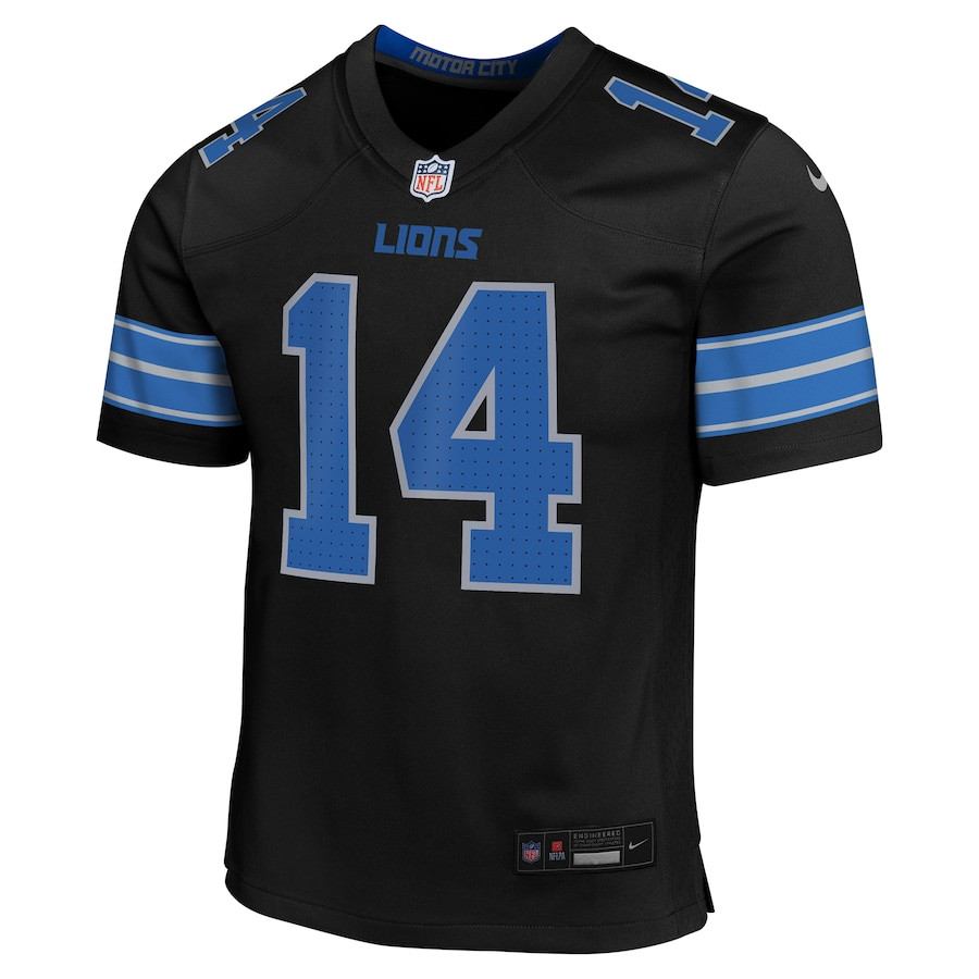 Amon-Ra St. Brown 14 Detroit Lions Alternate Player Game YOUTH Jersey - Black JS3620 nicesnker - Image 2