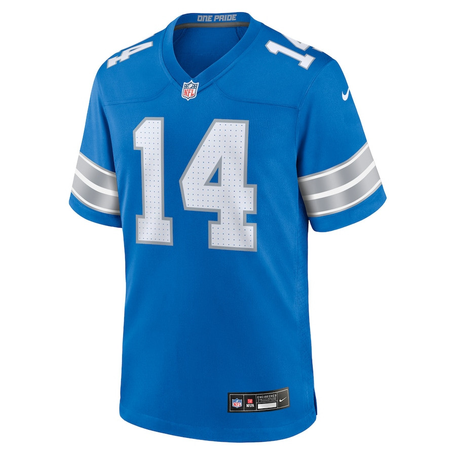 Amon-Ra St. Brown 14 Detroit Lions Game Jersey - Men, Blue JS5681 nicesnker - Image 2