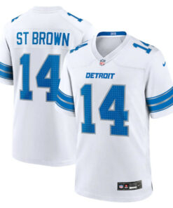 Amon-Ra St. Brown 14 Detroit Lions Game Jersey - White, Men JS2310 nicesnker