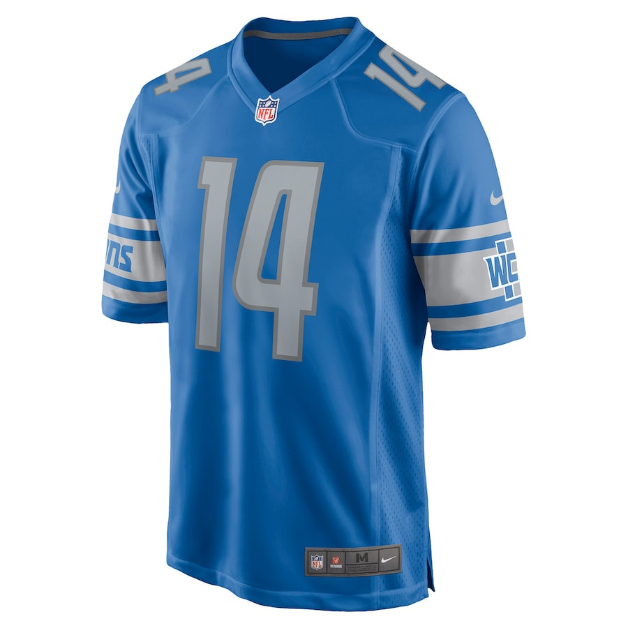 Amon-Ra St. Brown 14 Detroit Lions Men Game Jersey - Blue JS4770 nicesnker - Image 2