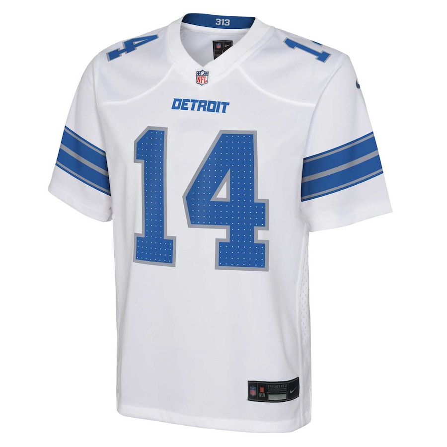 Amon-Ra St. Brown 14 Detroit Lions Player Game YOUTH Jersey - White JS2047 nicesnker - Image 2