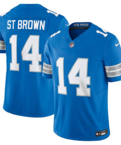 Amon-Ra St. Brown 14 Detroit Lions Vapor F.U.S.E. Limited Jersey - Men, Blue JS8630 nicesnker