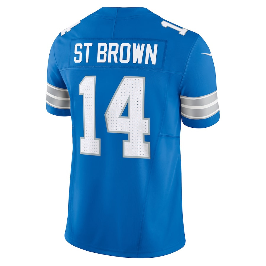 Amon-Ra St. Brown 14 Detroit Lions Vapor F.U.S.E. Limited Jersey - Men, Blue JS8630 nicesnker - Image 3
