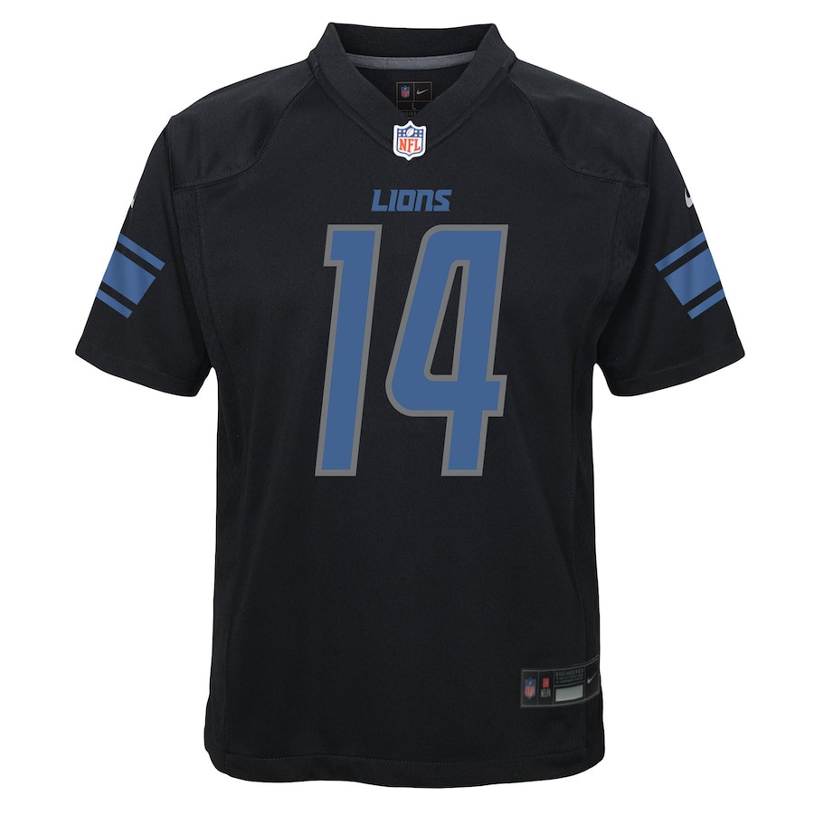 Amon-Ra St. Brown 14 Detroit Lions YOUTH Fashion Game Jersey - Black JS5521 nicesnker - Image 2