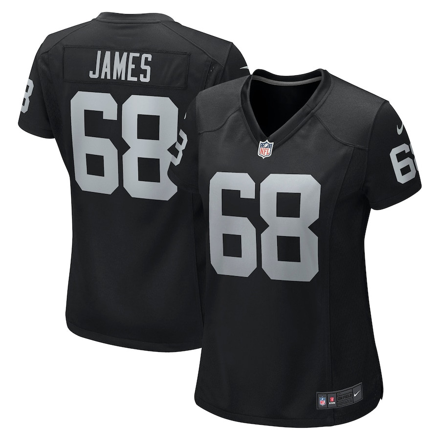 Andre James 68 Las Vegas Raiders Women Game Jersey - Black JS4331 nicesnker