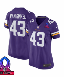 Andrew Van Ginkel 43 Minnesota Vikings 2025 Pro Bowl Patch Women Game Jersey - Purple JS2640 nicesnker