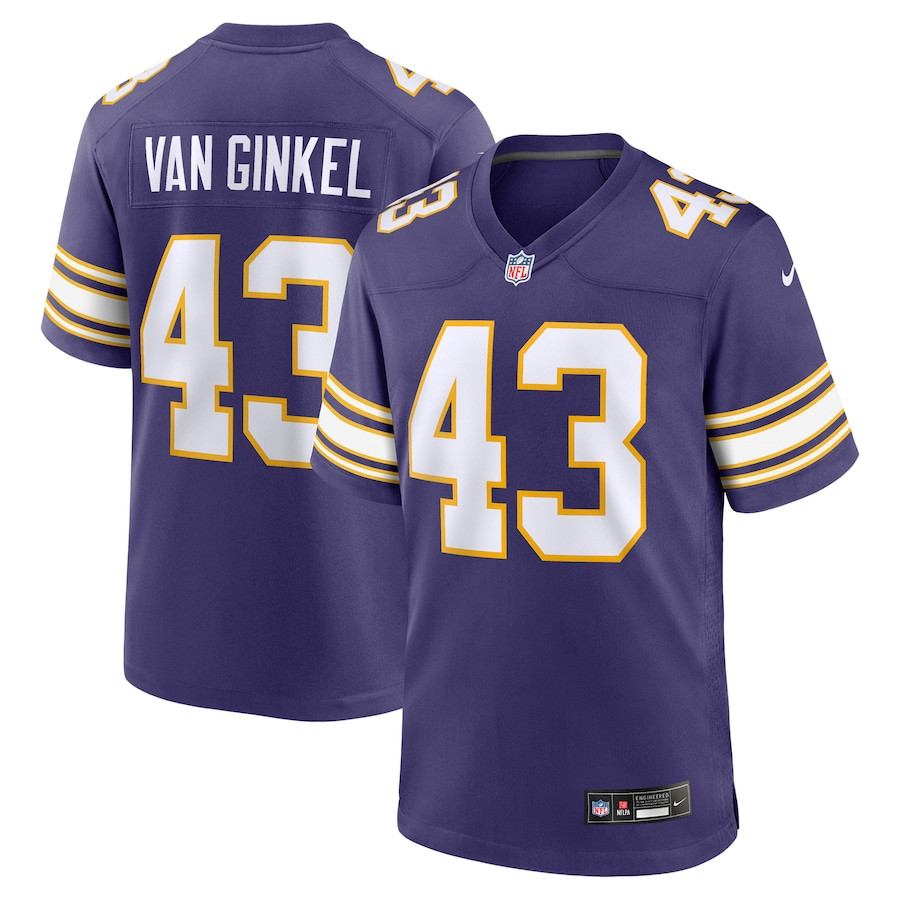Andrew Van Ginkel 43 Minnesota Vikings Alternate Game Men Jersey - Purple JS8663 nicesnker