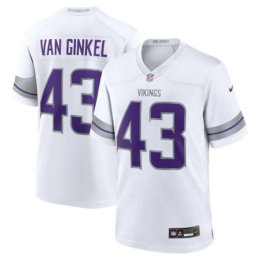 Andrew Van Ginkel 43 Minnesota Vikings Alternate Game Men Jersey - White JS4051 nicesnker