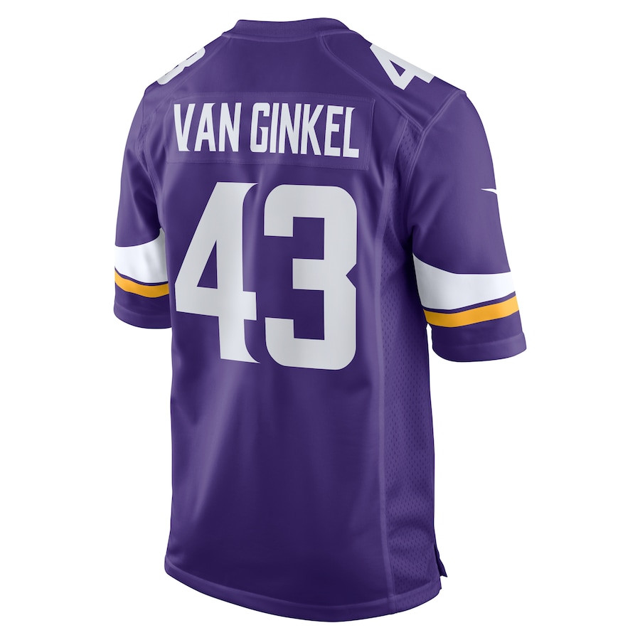 Andrew Van Ginkel 43 Minnesota Vikings Team Game Men Jersey - Purple JS6005 nicesnker - Image 3