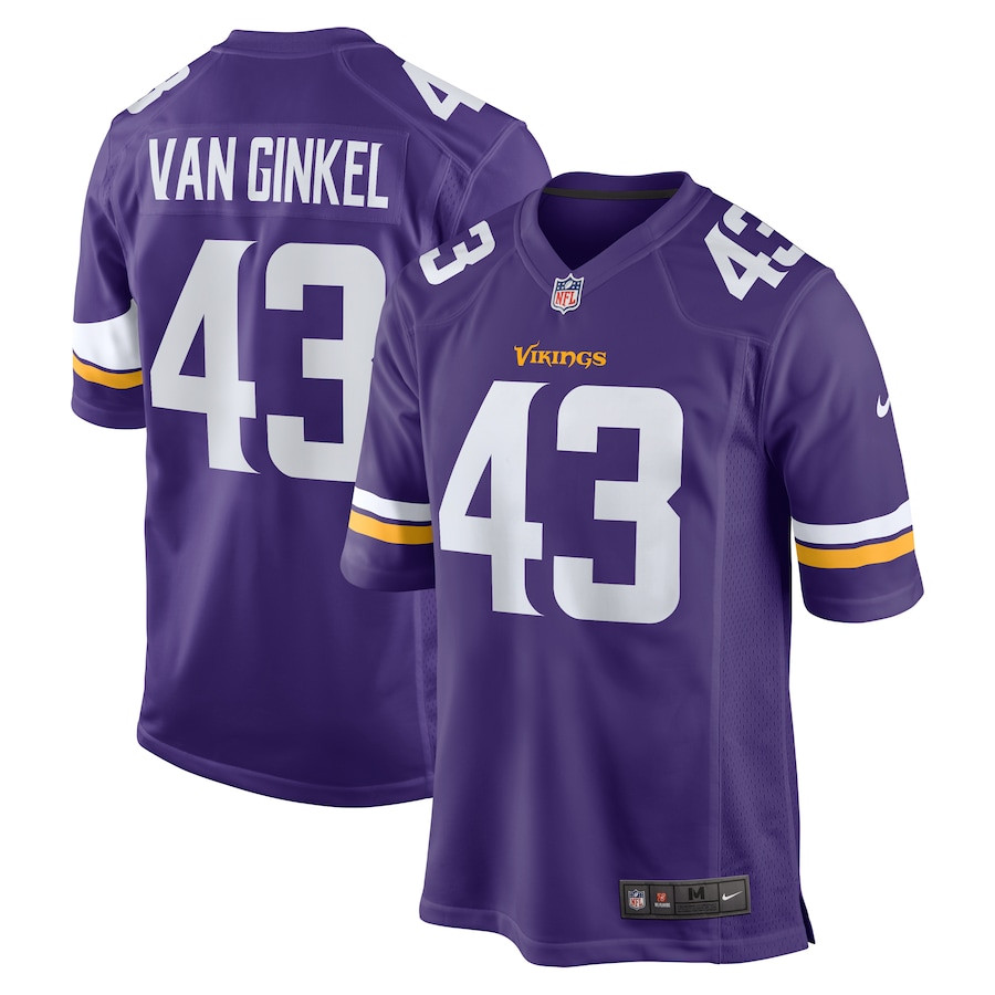 Andrew Van Ginkel 43 Minnesota Vikings Team Game Men Jersey - Purple JS6005 nicesnker