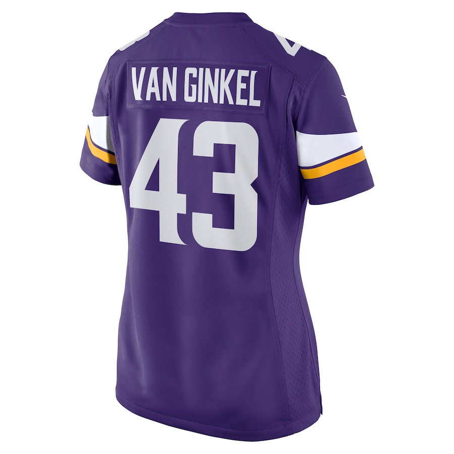 Andrew Van Ginkel 43 Minnesota Vikings Team Game Women Jersey - Purple JS2284 nicesnker - Image 3