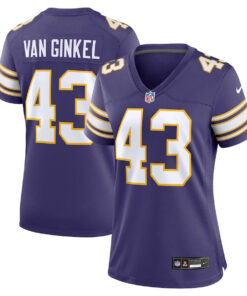 Andrew Van Ginkel 43 Minnesota Vikings Women's Alternate Game Jersey - Purple JS8239 nicesnker