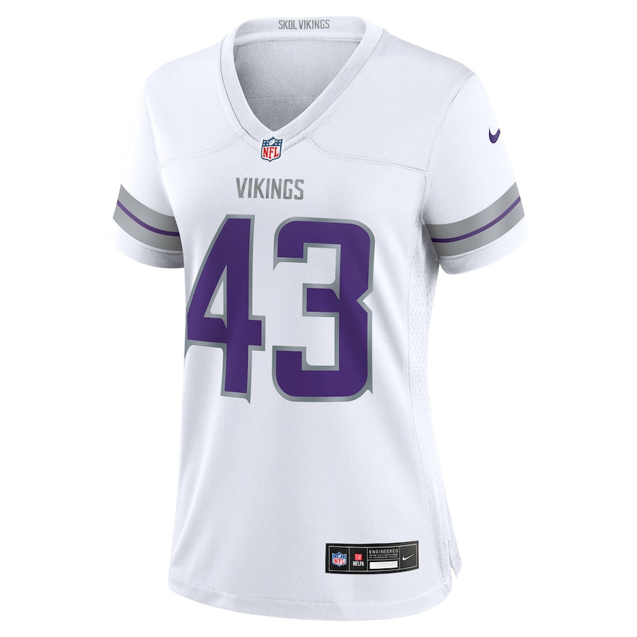 Andrew Van Ginkel 43 Minnesota Vikings Women's Alternate Game Jersey - White JS5620 nicesnker - Image 2