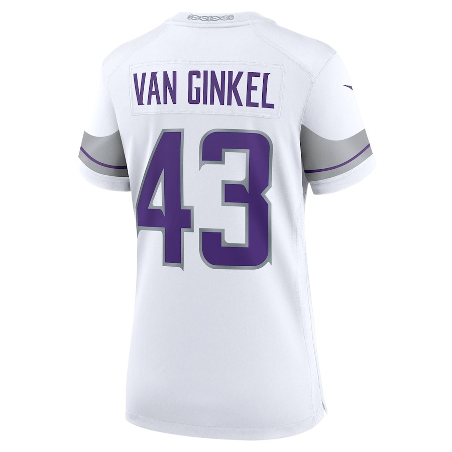 Andrew Van Ginkel 43 Minnesota Vikings Women's Alternate Game Jersey - White JS5620 nicesnker - Image 3