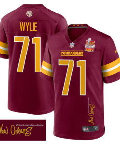 Andrew Wylie 71 Washington Commanders Super Bowl LIX Champions Patch 'New Orleans - Where Legends Are Made' EMBROIDERED Game Men Jersey - Burgundy JS3648 nicesnker