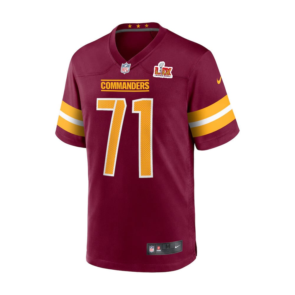Andrew Wylie #71 Washington Commanders Super Bowl LIX Jersey - Men's - Burgundy JS4913 nicesnker - Image 2