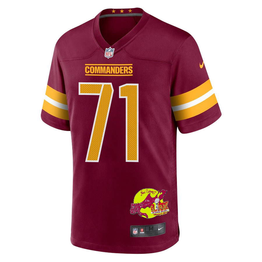 Andrew Wylie 71 Washington Commanders Super Bowl LIX New Orleans Patch Game Men Jersey - Burgundy JS2550 nicesnker - Image 3