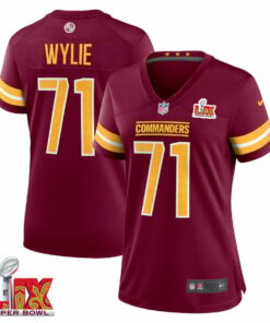 Andrew Wylie #71 Washington Commanders Super Bowl LIX Women's Jersey - Burgundy JS5549 nicesnker