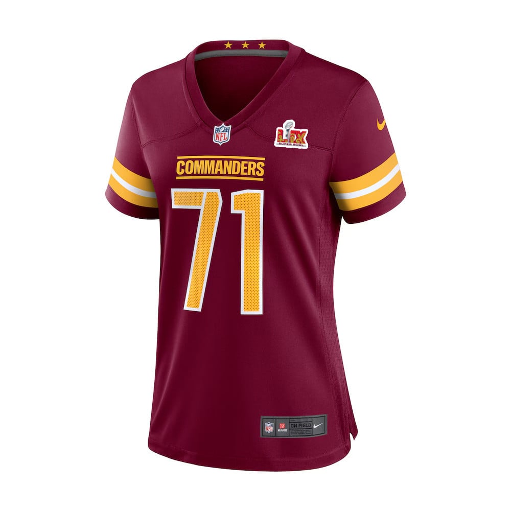 Andrew Wylie #71 Washington Commanders Super Bowl LIX Women's Jersey - Burgundy JS5549 nicesnker - Image 2