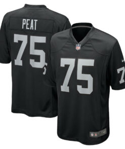 Andrus Peat 75 Las Vegas Raiders Team Game Men Jersey - Black JS8891 nicesnker