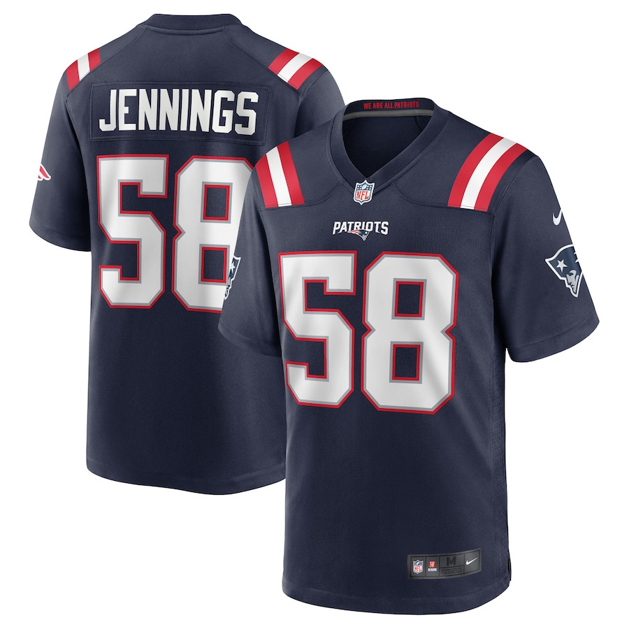 Anfernee Jennings 58 New England Patriots Men Team Game Jersey - Navy JS7586 nicesnker
