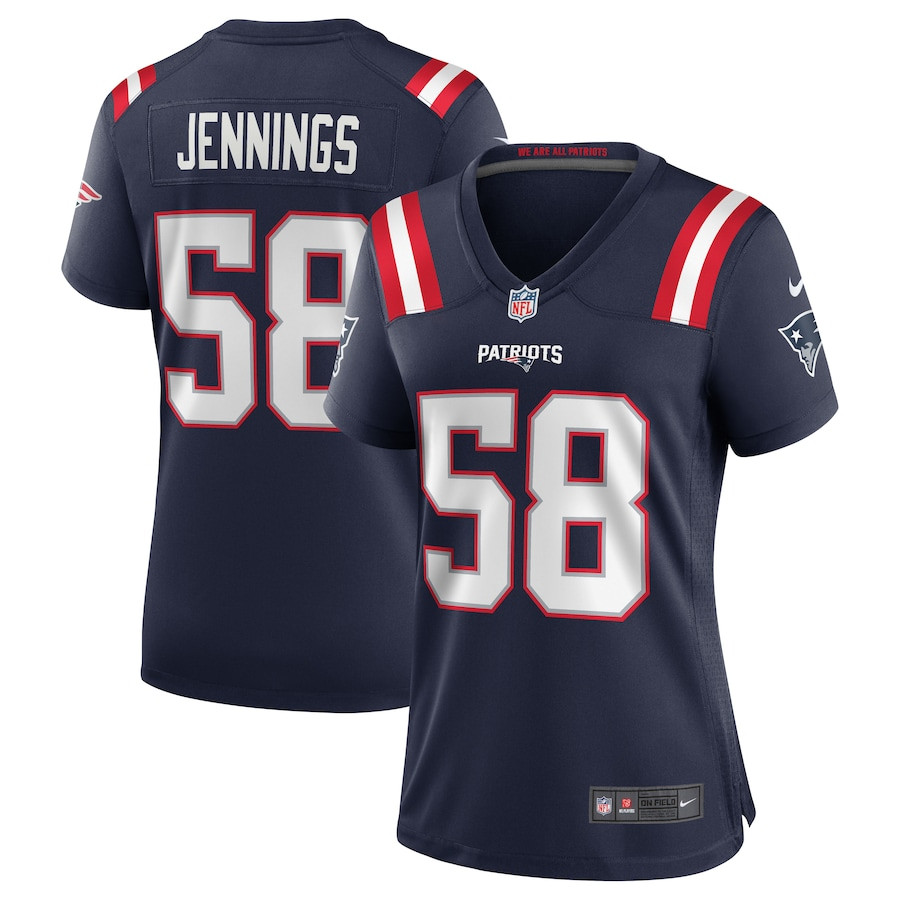 Anfernee Jennings 58 New England Patriots Women Team Game Jersey - Navy JS9754 nicesnker