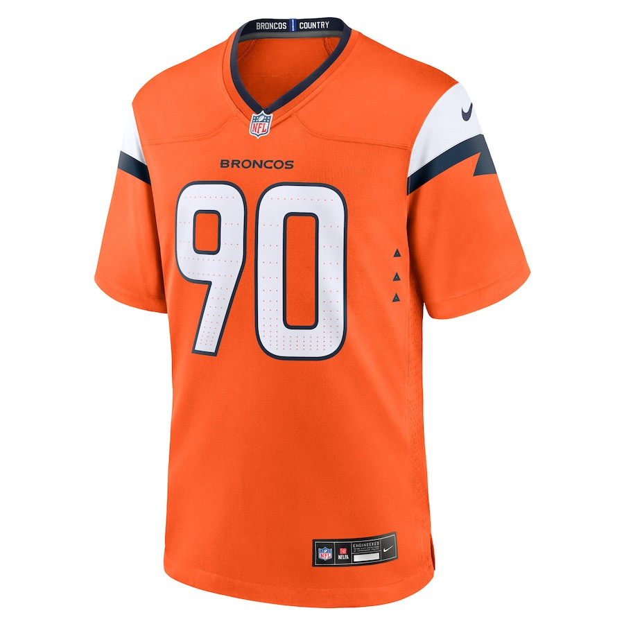 Angelo Blackson 90 Denver Broncos Game Men Jersey - Orange JS4013 nicesnker - Image 2