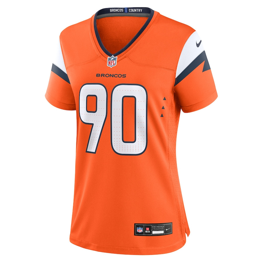 Angelo Blackson 90 Denver Broncos Women's Game Jersey - Orange JS1171 nicesnker - Image 2
