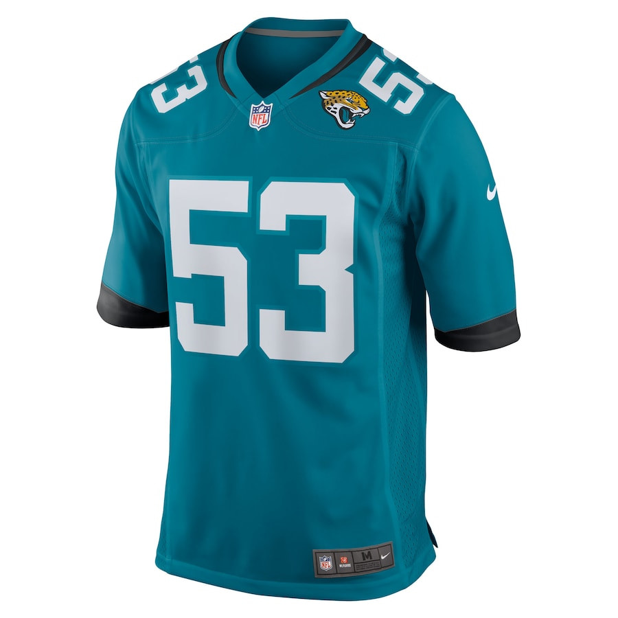 Anthony Pittman 53 Jacksonville Jaguars Team Game Men Jersey - Teal JS3833 nicesnker - Image 2