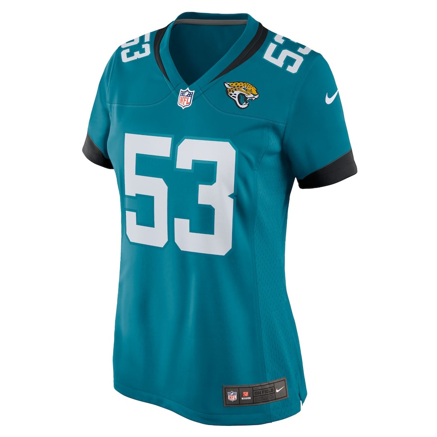 Anthony Pittman 53 Jacksonville Jaguars Women's Team Game Jersey - Teal JS7097 nicesnker - Image 2