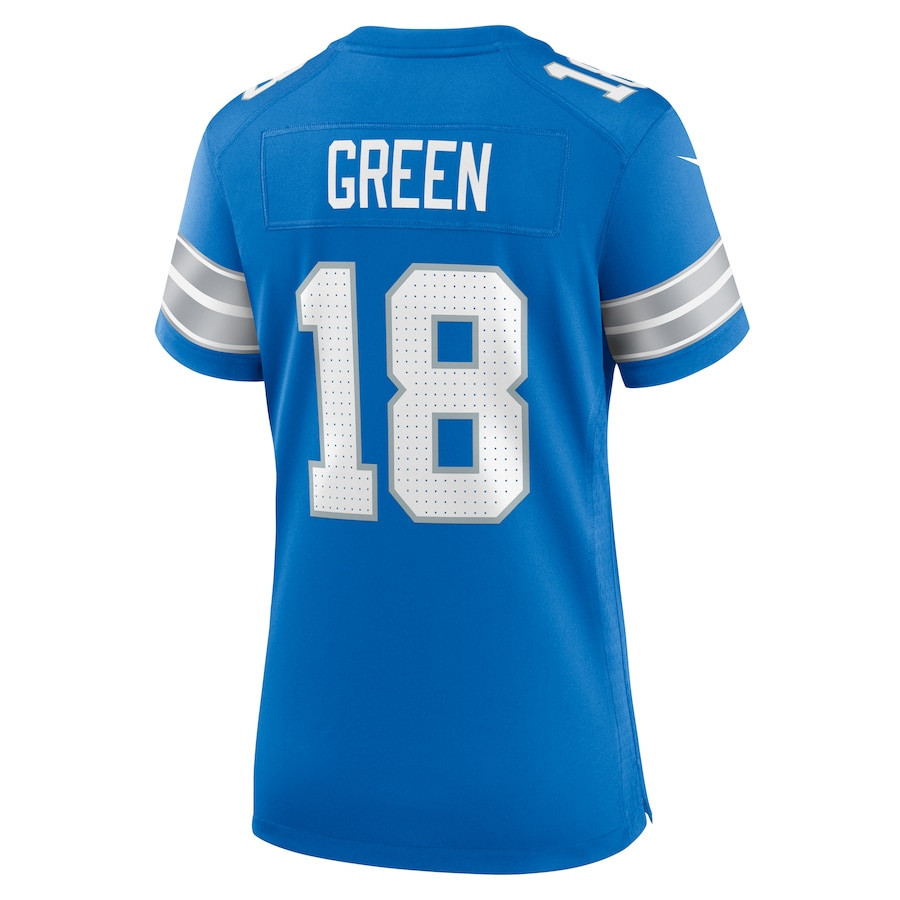 Antoine Green #18 Detroit Lions Super Bowl LIX Women's Jersey - Blue JS2140 nicesnker - Image 3