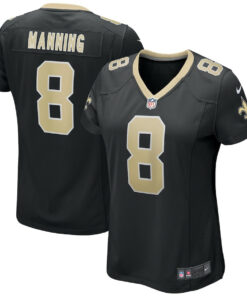 Archie Manning 8 New Orleans Saints Women Game Retired Jersey - Black JS8682 nicesnker