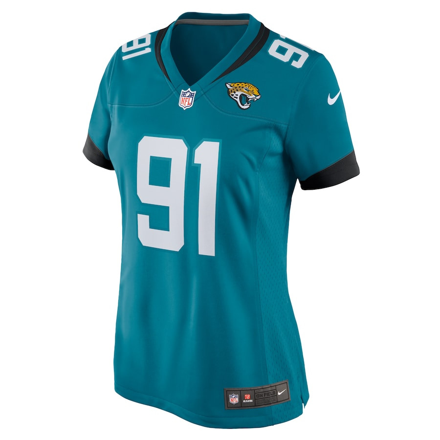 Arik Armstead 91 Jacksonville Jaguars Alternate Game Women Jersey - Teal JS3007 nicesnker - Image 2