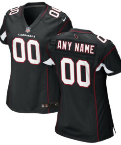 Arizona Cardinals Women Alternate Custom Game Jersey - Black JS8964 nicesnker