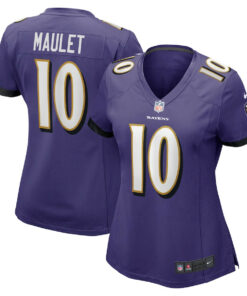 Arthur Maulet 10 Baltimore Ravens Women's Game Jersey - Purple JS6651 nicesnker