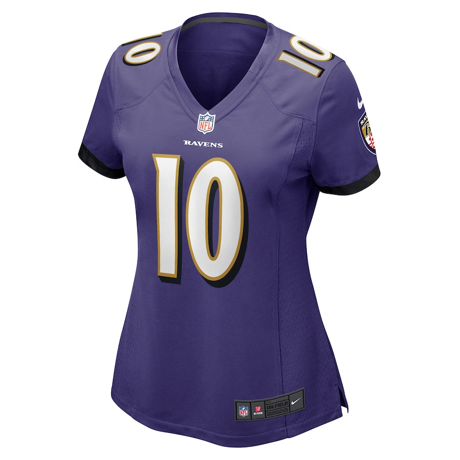Arthur Maulet 10 Baltimore Ravens Women's Game Jersey - Purple JS6651 nicesnker - Image 2