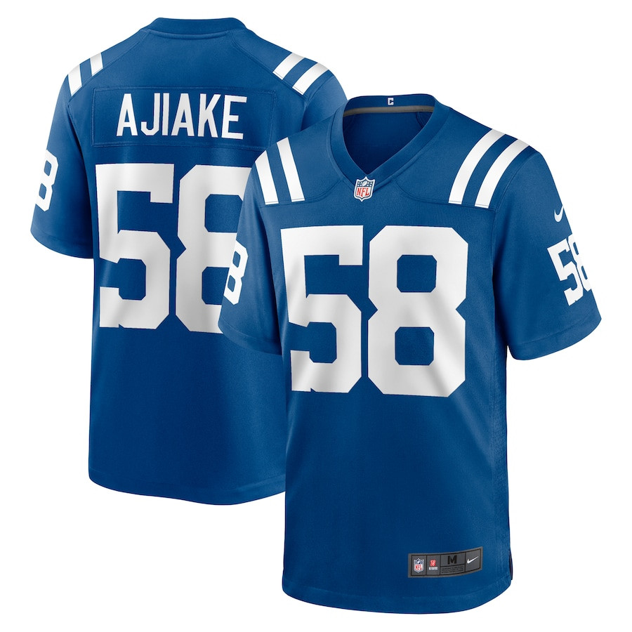 Austin Ajiake 58 Indianapolis Colts Game Men Jersey - Royal JS7128 nicesnker