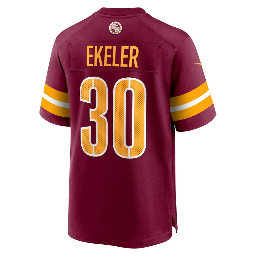 Austin Ekeler #30 Washington Commanders Super Bowl LIX Jersey - Men's - Burgundy JS1151 nicesnker - Image 3