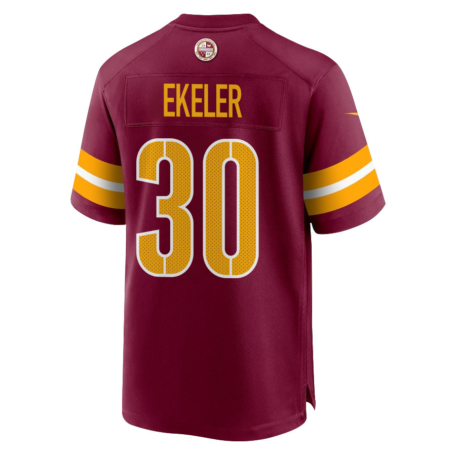 Austin Ekeler 30 Washington Commanders Super Bowl LIX New Orleans Patch Game Men Jersey - Burgundy JS1807 nicesnker - Image 2
