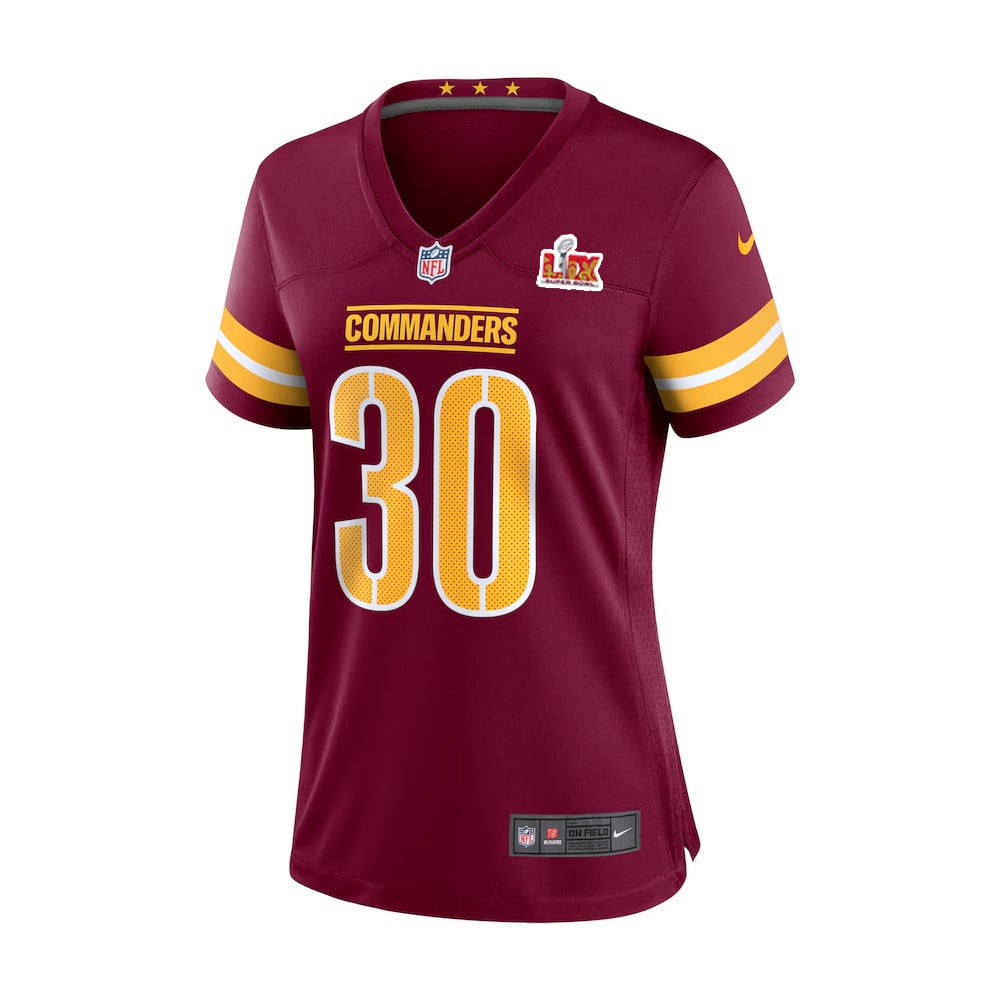 Austin Ekeler #30 Washington Commanders Super Bowl LIX Women's Jersey - Burgundy JS1308 nicesnker - Image 2