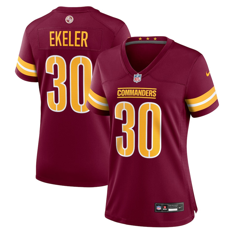 Austin Ekeler 30 Washington Commanders Women's Game Jersey - Burgundy JS5568 nicesnker