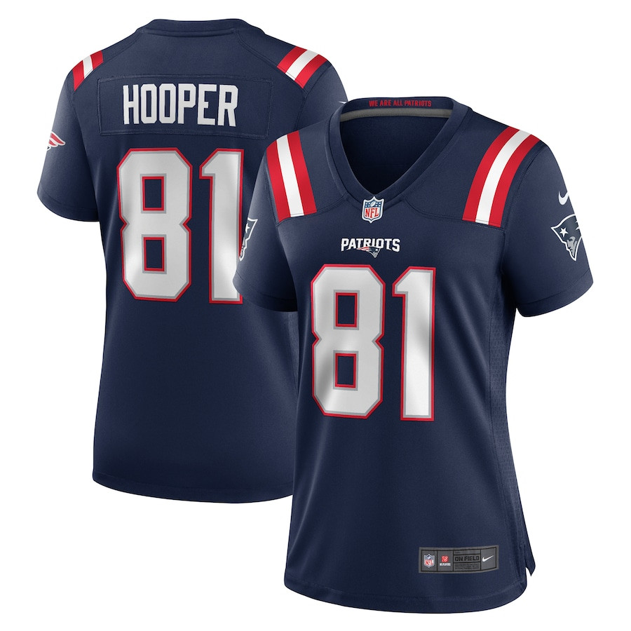 Austin Hooper 81 New England Patriots Women's Team Game Jersey - Navy JS9853 nicesnker