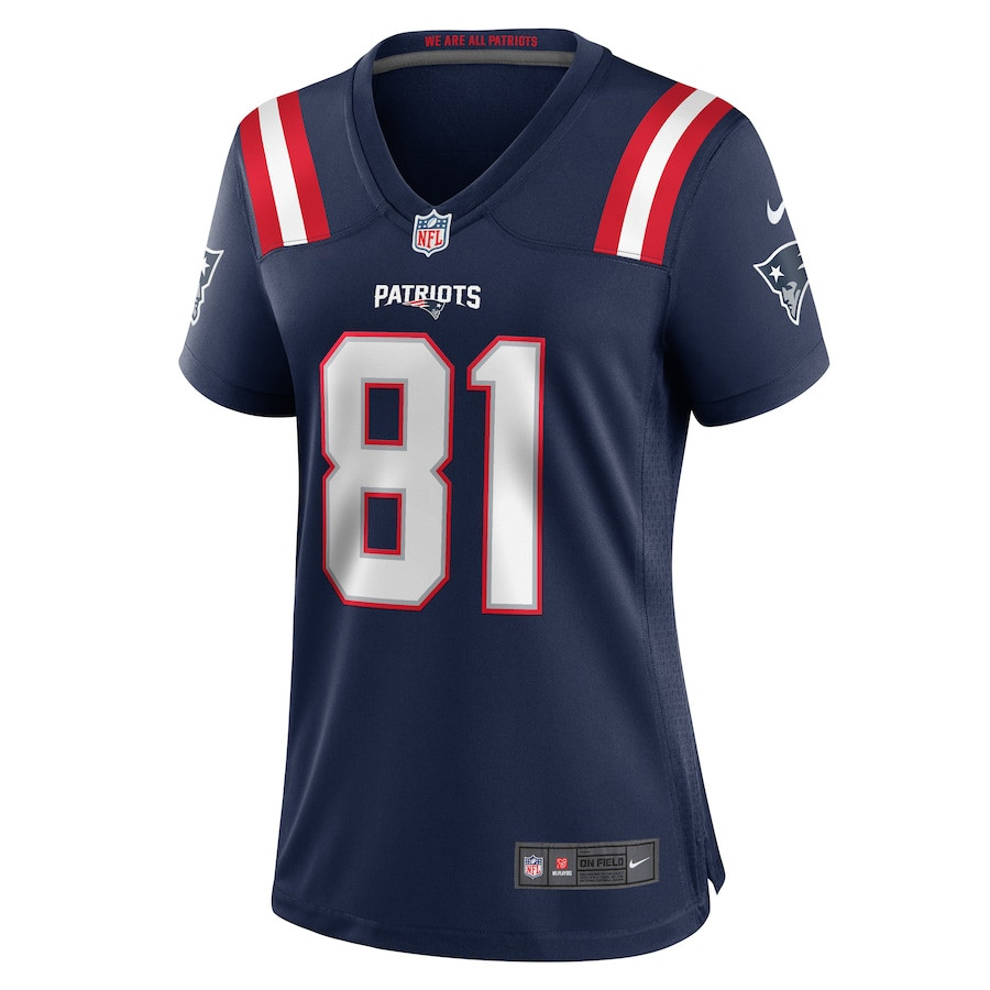 Austin Hooper 81 New England Patriots Women's Team Game Jersey - Navy JS9853 nicesnker - Image 2