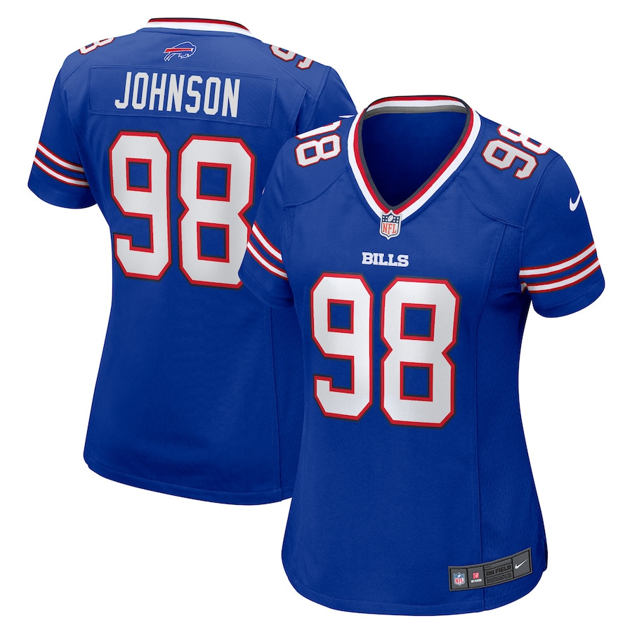 Austin Johnson 98 Buffalo Bills Women's Game Jersey - Royal JS7401 nicesnker