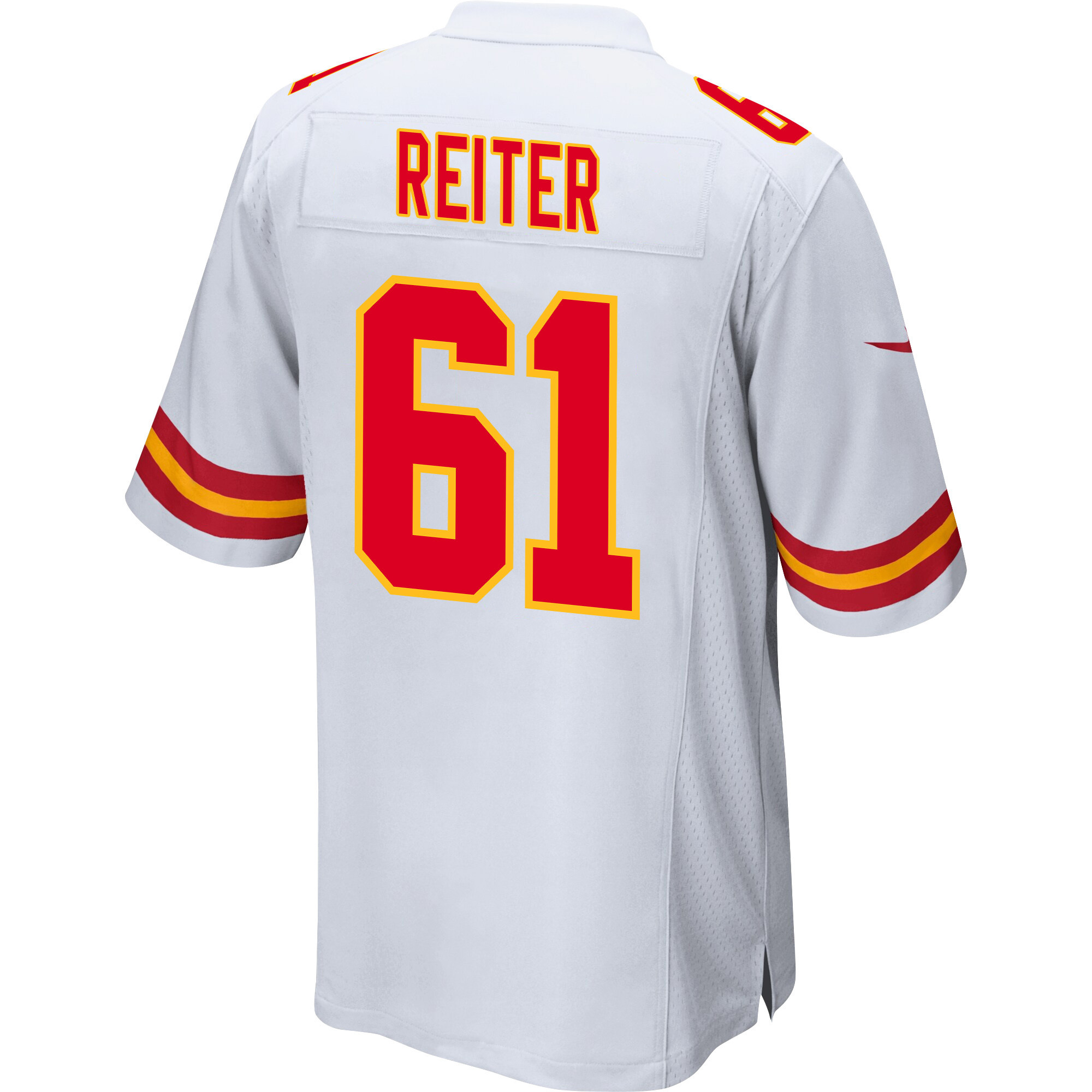 Austin Reiter 61 Kansas City Chiefs Super Bowl LVIII Champions 4 Stars Patch Game Men Jersey - White JS5738 nicesnker - Image 3