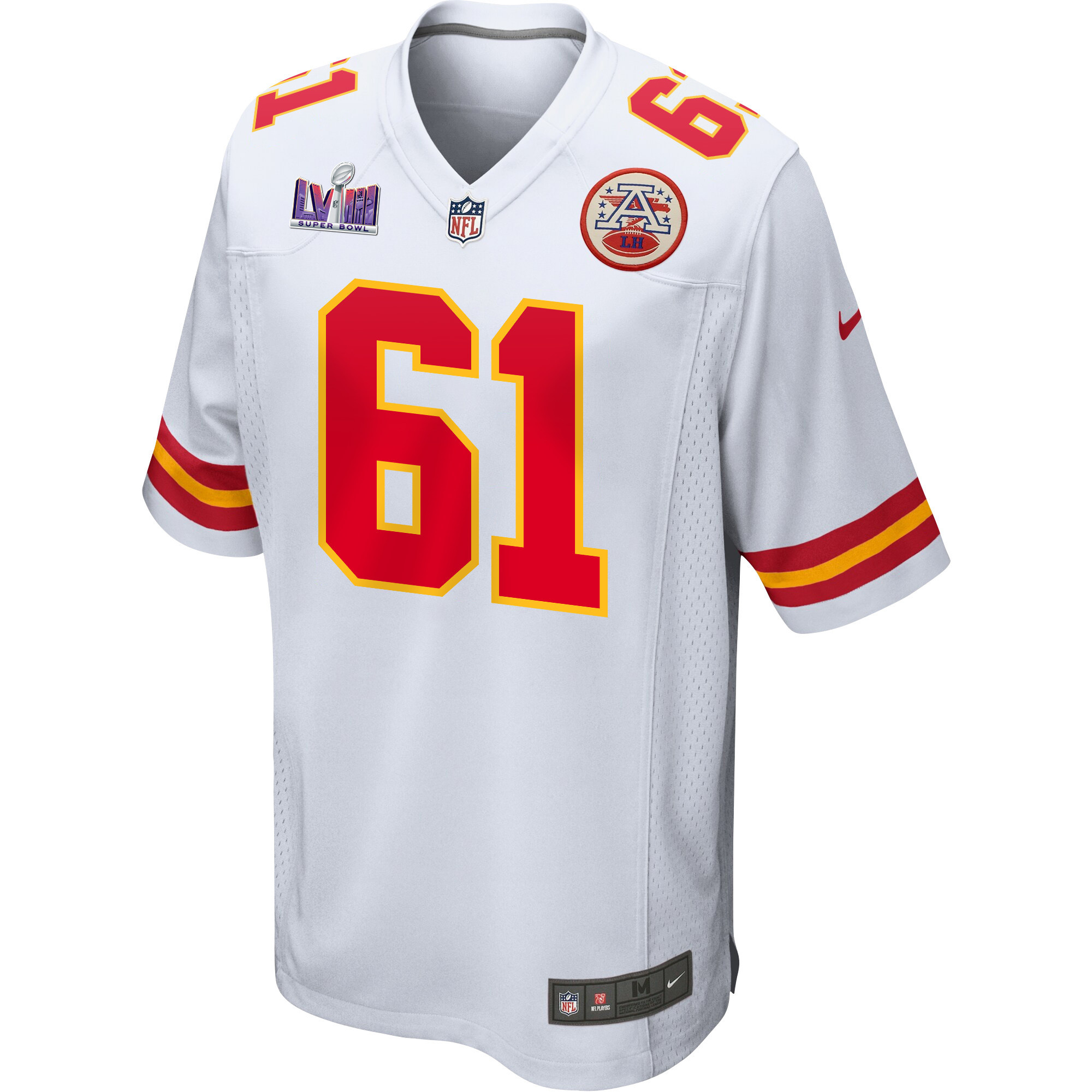 Austin Reiter 61 Kansas City Chiefs Super Bowl LVIII Patch Game Men Jersey - White JS5264 nicesnker - Image 2