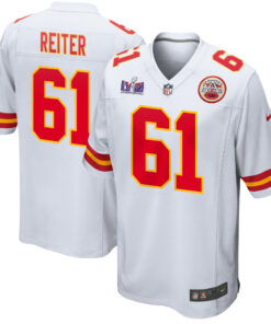 Austin Reiter 61 Kansas City Chiefs Super Bowl LVIII Patch Game Men Jersey - White JS5264 nicesnker