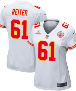 Austin Reiter 61 Kansas City Chiefs Super Bowl LVIII Patch Game Women Jersey - White JS6204 nicesnker
