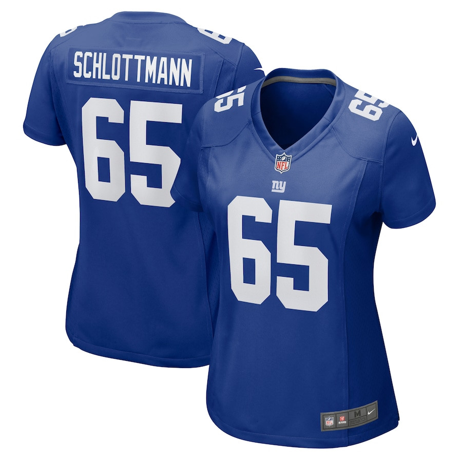 Austin Schlottmann 65 New York Giants Women's Game Jersey - Royal JS1925 nicesnker