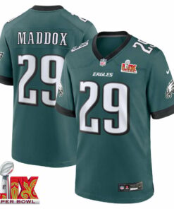 Avonte Maddox #29 Philadelphia Eagles Super Bowl LIX Jersey - Men's - Midnight Green JS6502 nicesnker